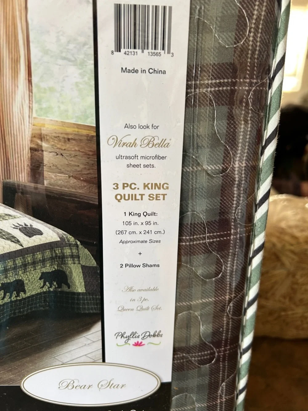Virah Bella Bear Star Lightweight 3Piece King Quilt Set